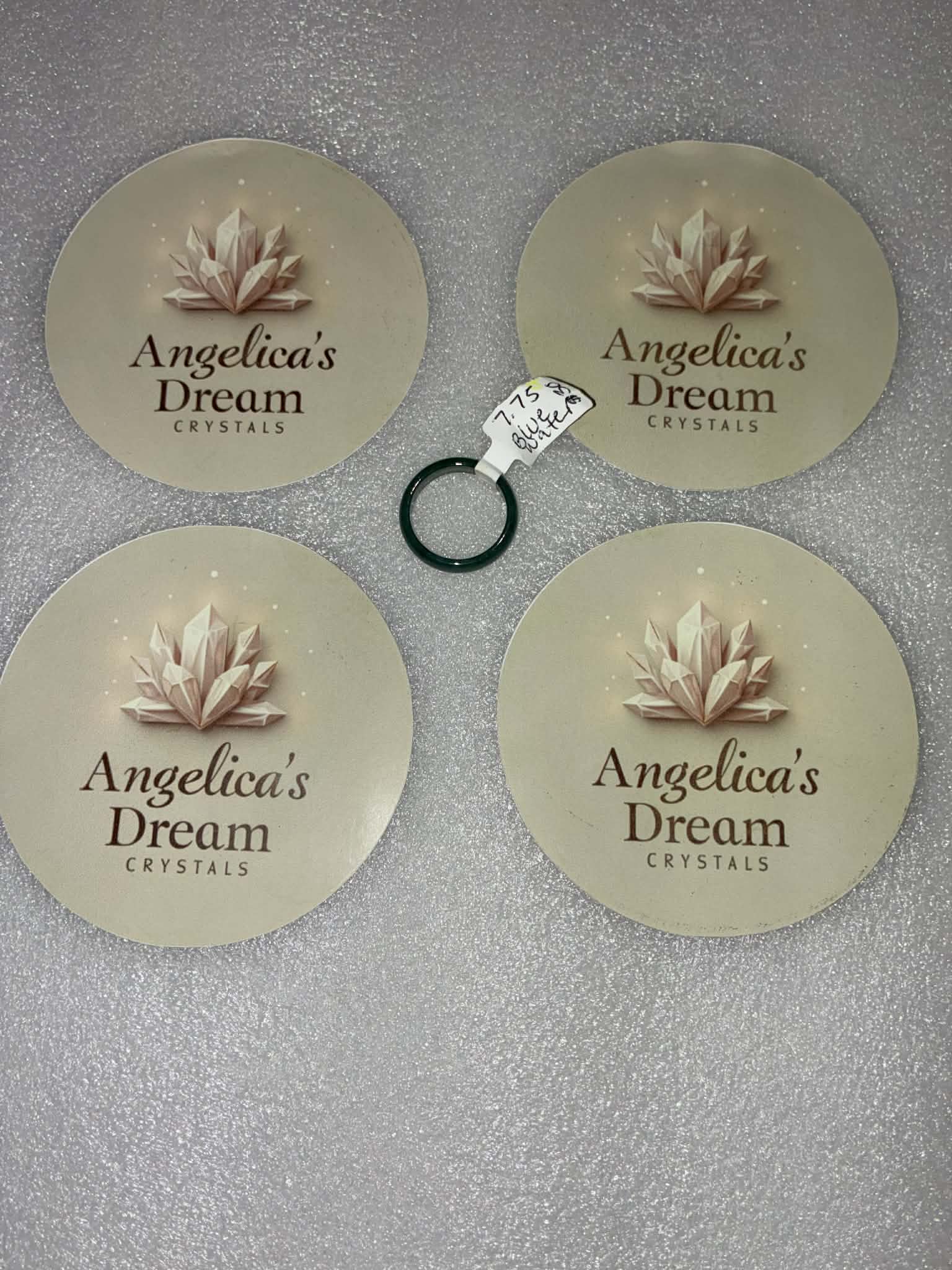 Blue (Water) Jade Bangle Ring Size 7.75