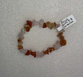 Carnelian and Rose Quartz Chipped Bracelet
