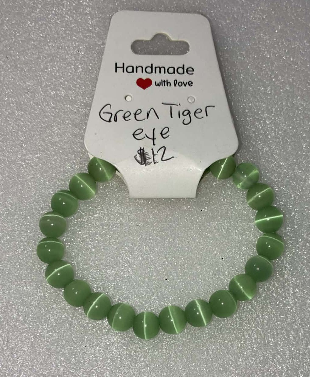Green Cats Eye Bracelet 8mm