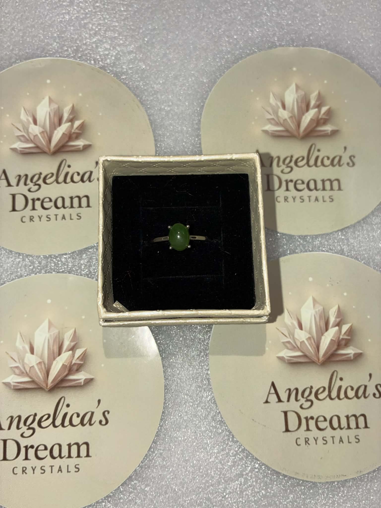 Jade Sterling Adjustable Ring