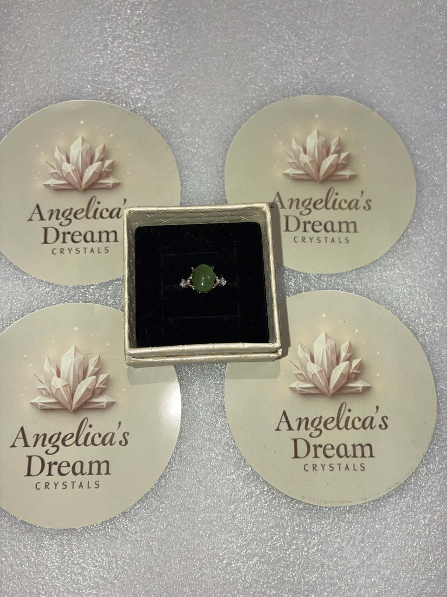 Jade Sterling Silver Adjustable Ring