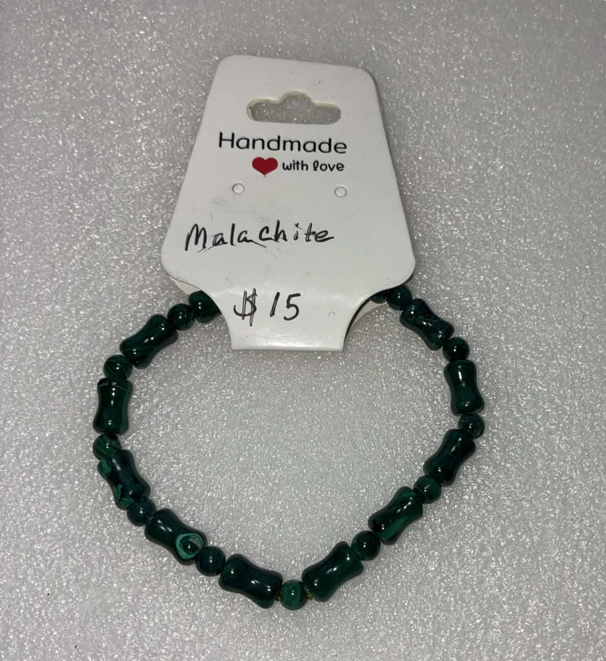 Malachite Bamboo Bead Bracelet