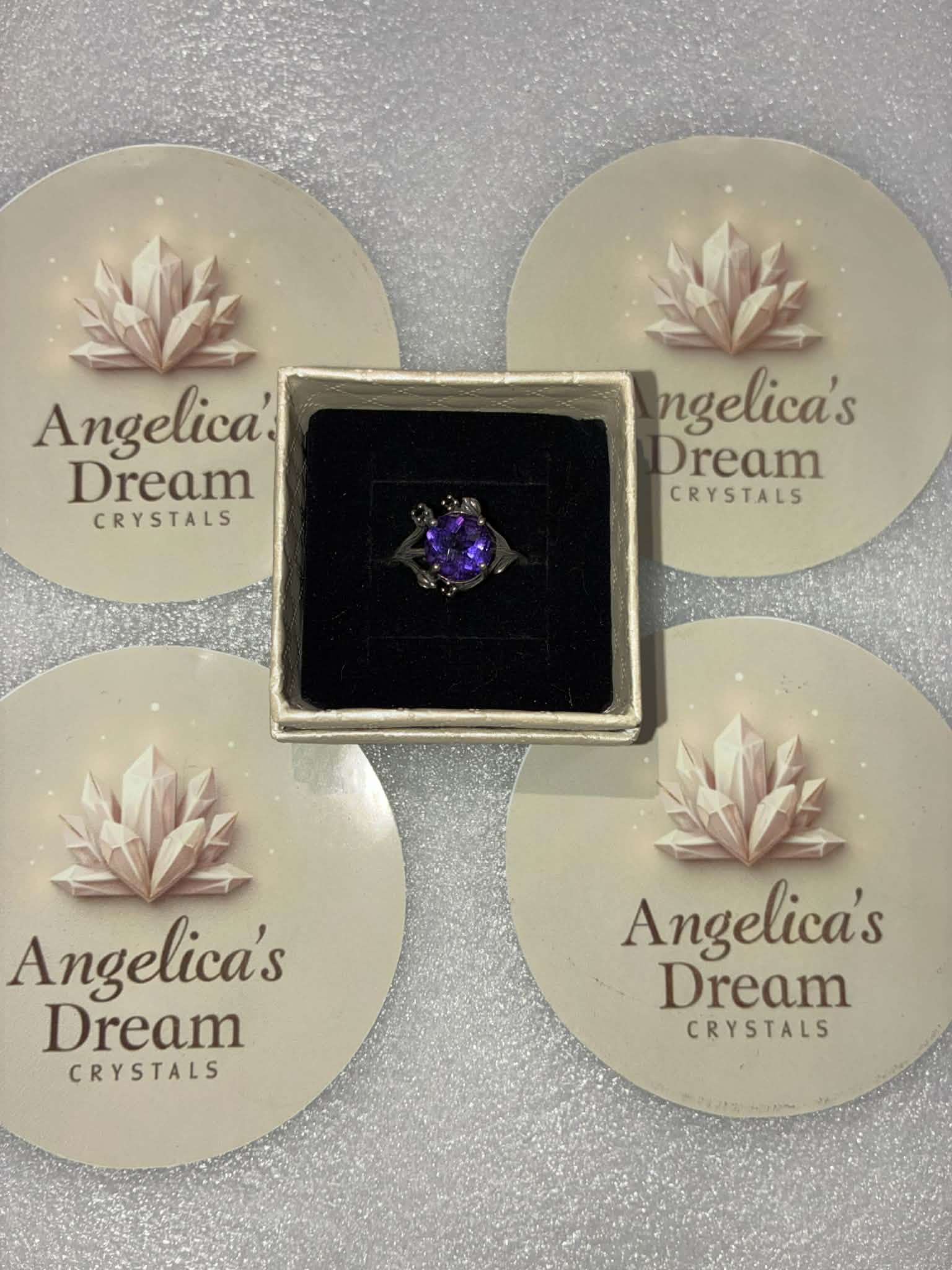 Oval Amethyst Sterling Silver Adjustable Ring