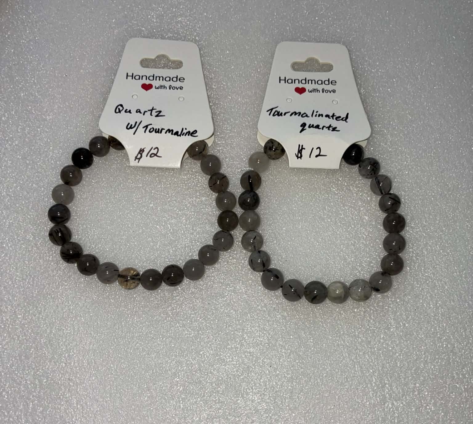 Quartz With Tourmaline Bracelet 8mm
