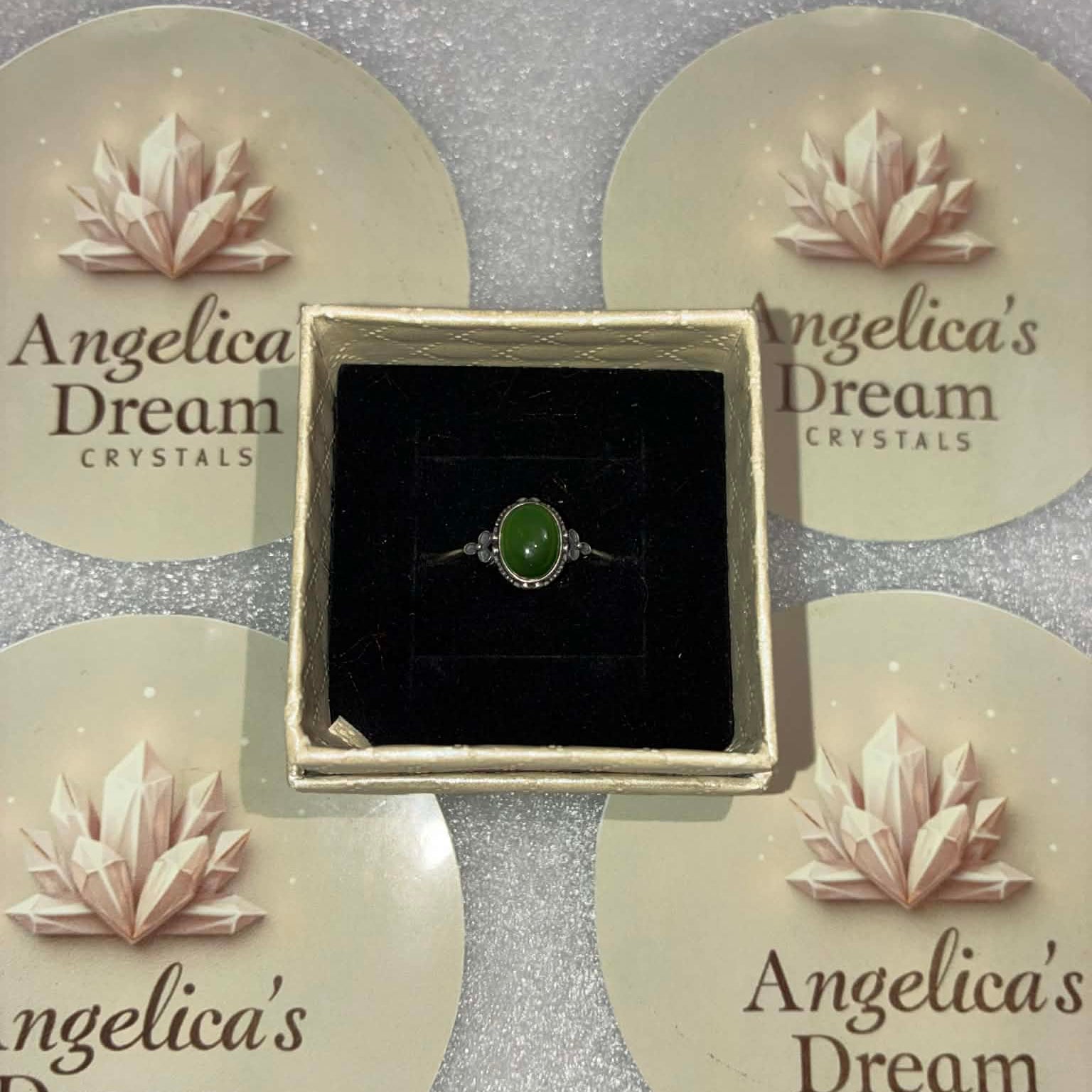 Jade Sterling Silver Adjustable Ring