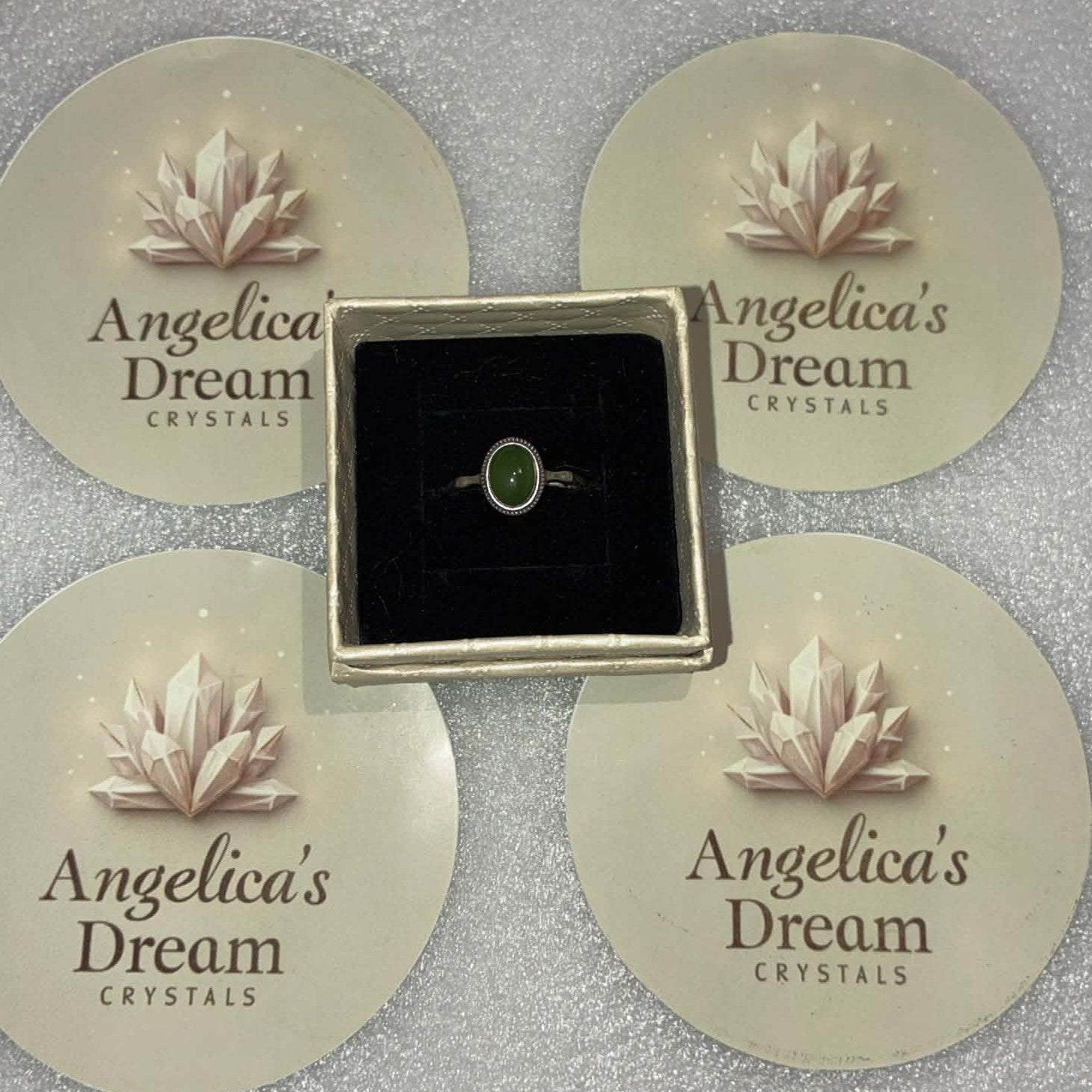 Jade Sterling Silver Adjustable Ring