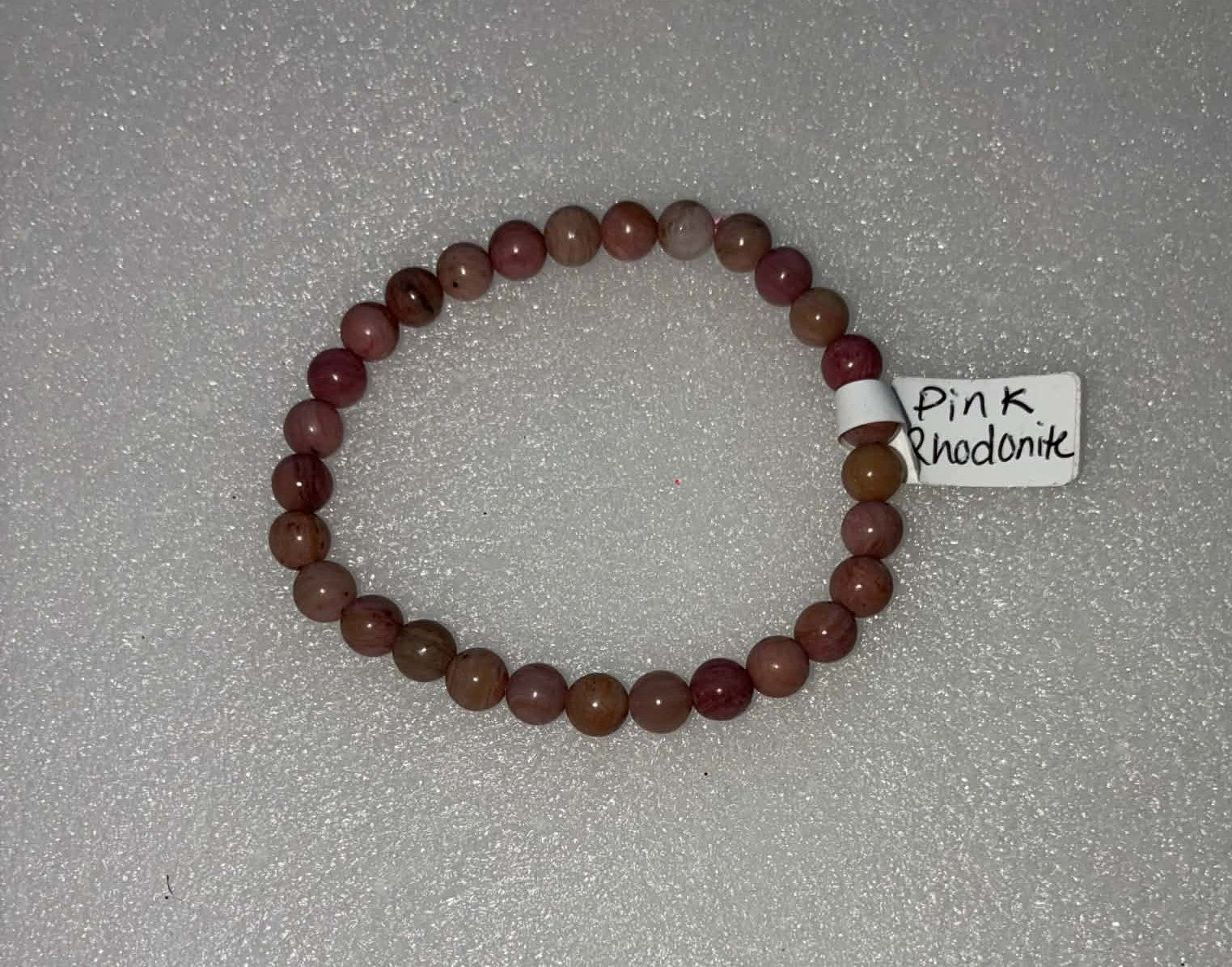 Pink Rhodonite bracelet 6mm