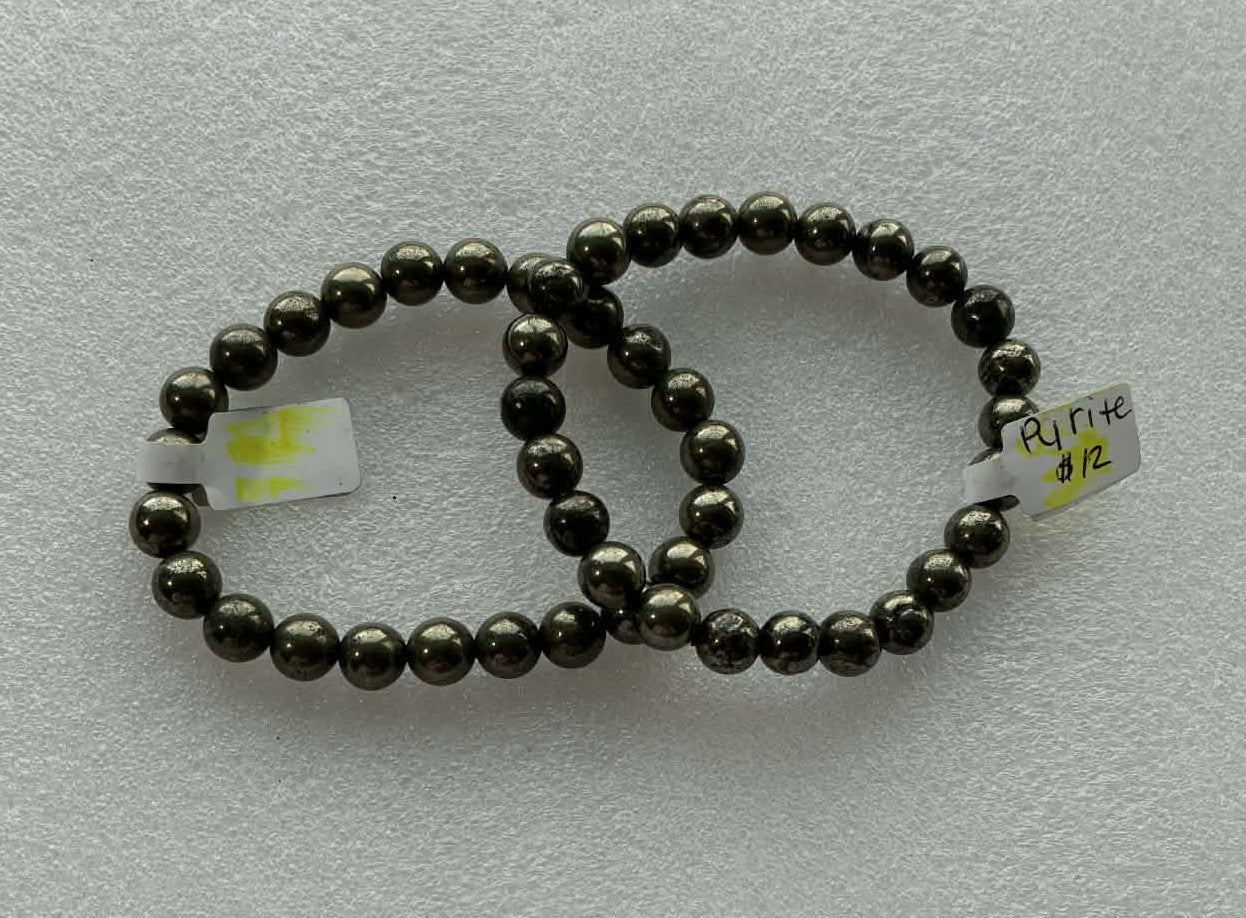 Pyrite bracelet 8mm (circular bead)